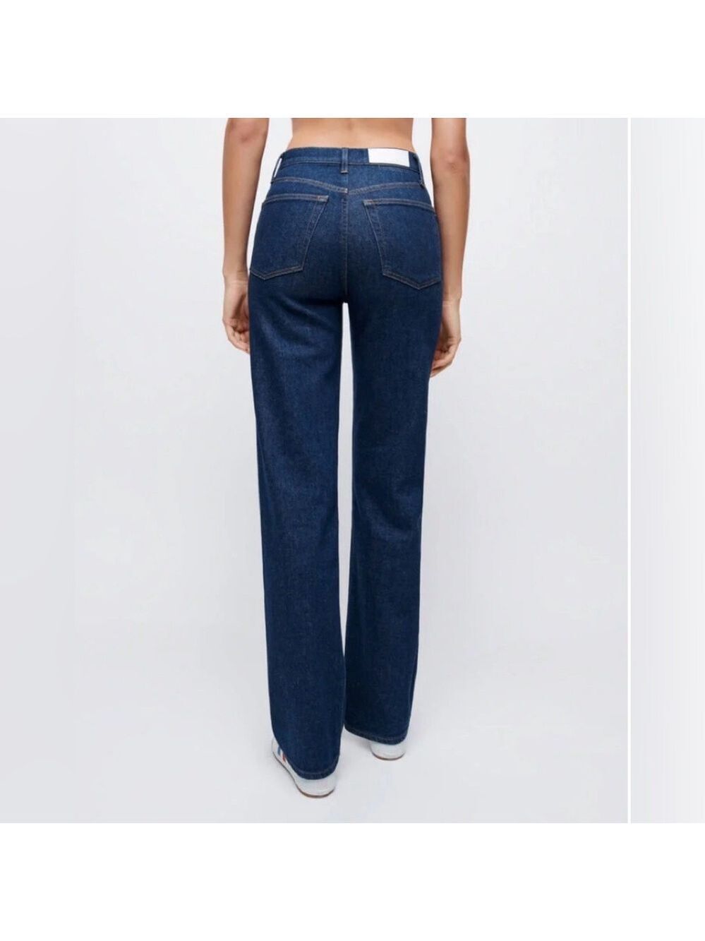 Re/Done The 90’s Straight High Rise Loose Jeans SZ 28 Dark Denim Rigid Like - Picture 4 of 10